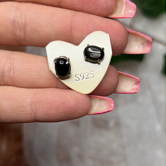 Silver sheen obsidian korvakorut